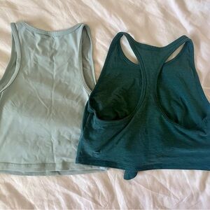 Women’s Racerback Crop Tank Top - Teal & Light Sage TWO ITEMS